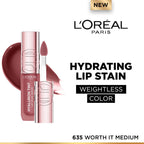 L'Oreal Paris Hyaluron Tint Lip Stain Serum Weightless Color - 635 Worth It Medium | Grocsy