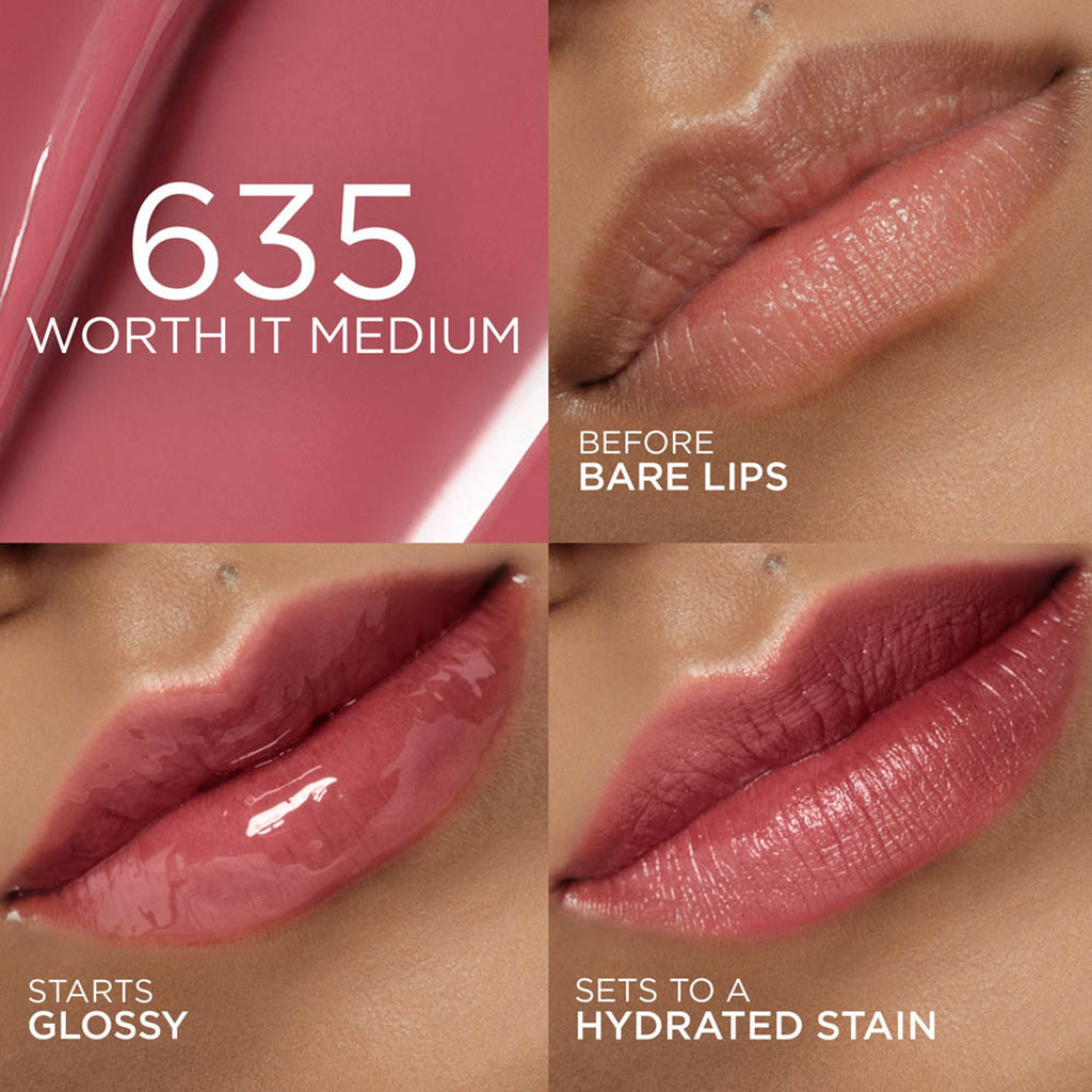L'Oreal Paris Hyaluron Tint Lip Stain Serum Weightless Color - 635 Worth It Medium | Grocsy