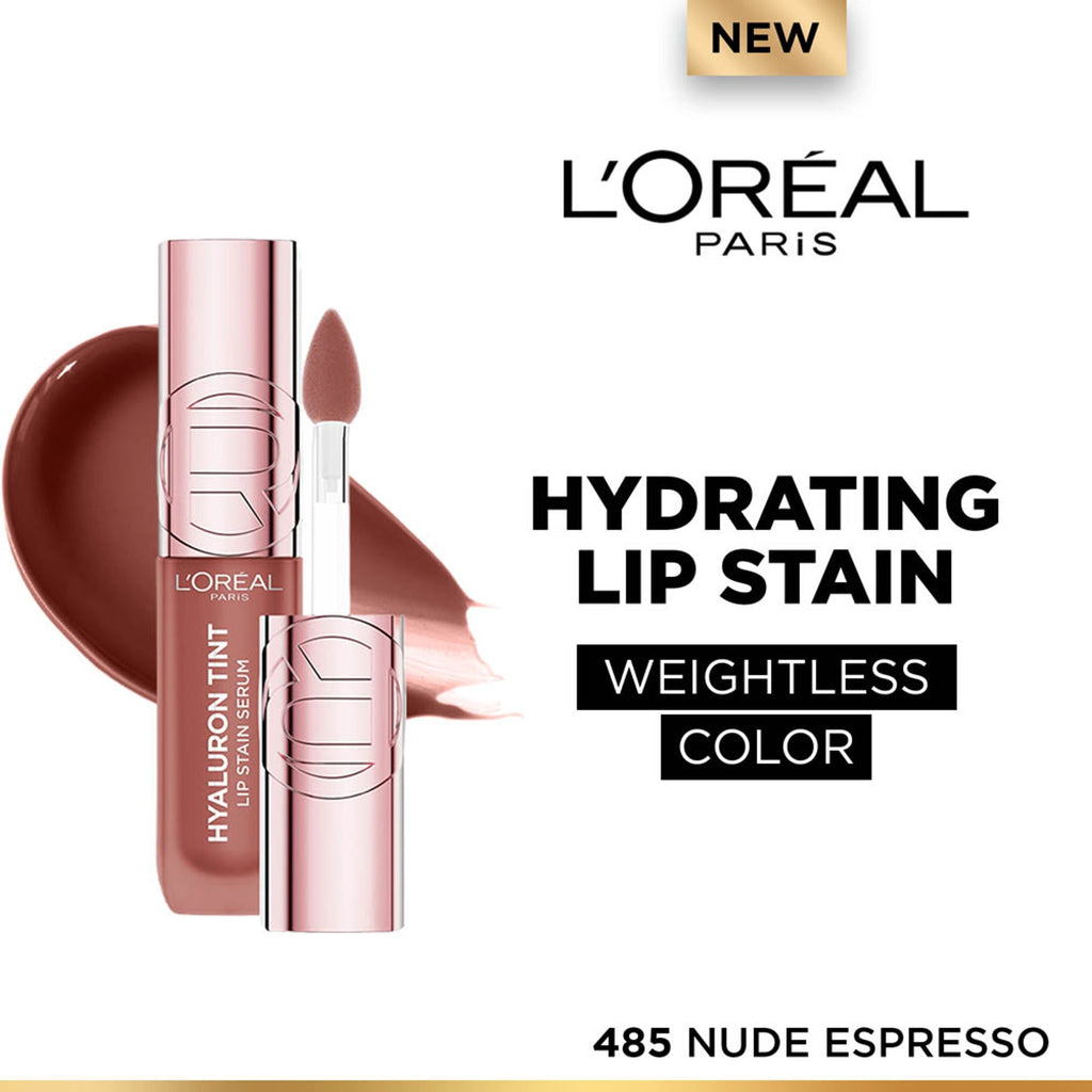 L'Oreal Paris Hyaluron Tint Lip Stain Serum Weightless Color - 485 Nude Espresso | Grocsy