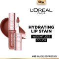 L'Oreal Paris Hyaluron Tint Lip Stain Serum Weightless Color - 485 Nude Espresso | Grocsy
