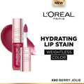 L'Oreal Paris Hyaluron Tint Lip Stain Serum Weightless Color - 490 Berry Jolie | Grocsy