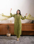 Joban Fashion Green Kurta Set Georgette Embroidery Sequence Work | Grocsy