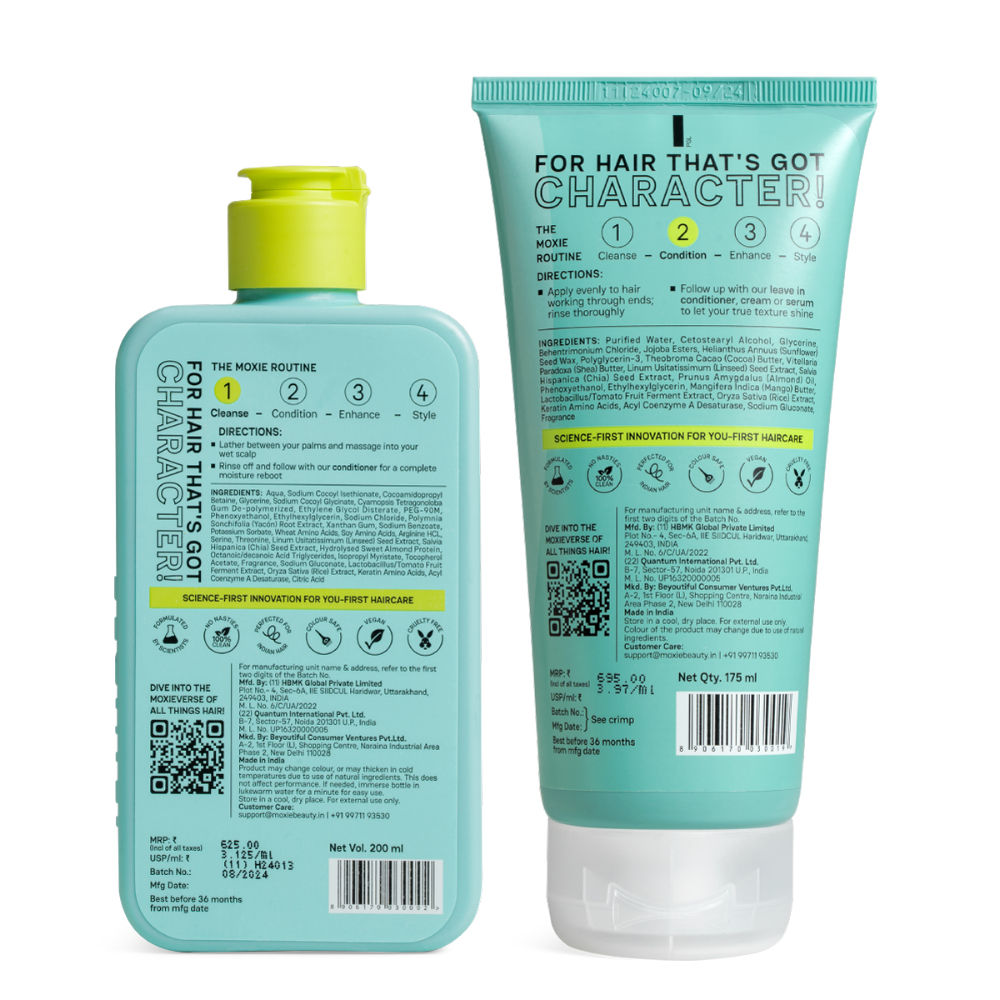 Moxie Beauty Rinse & Shine Duo - Shampoo & Conditioner for Dry and Frizzy Hair Combo | Grocsy