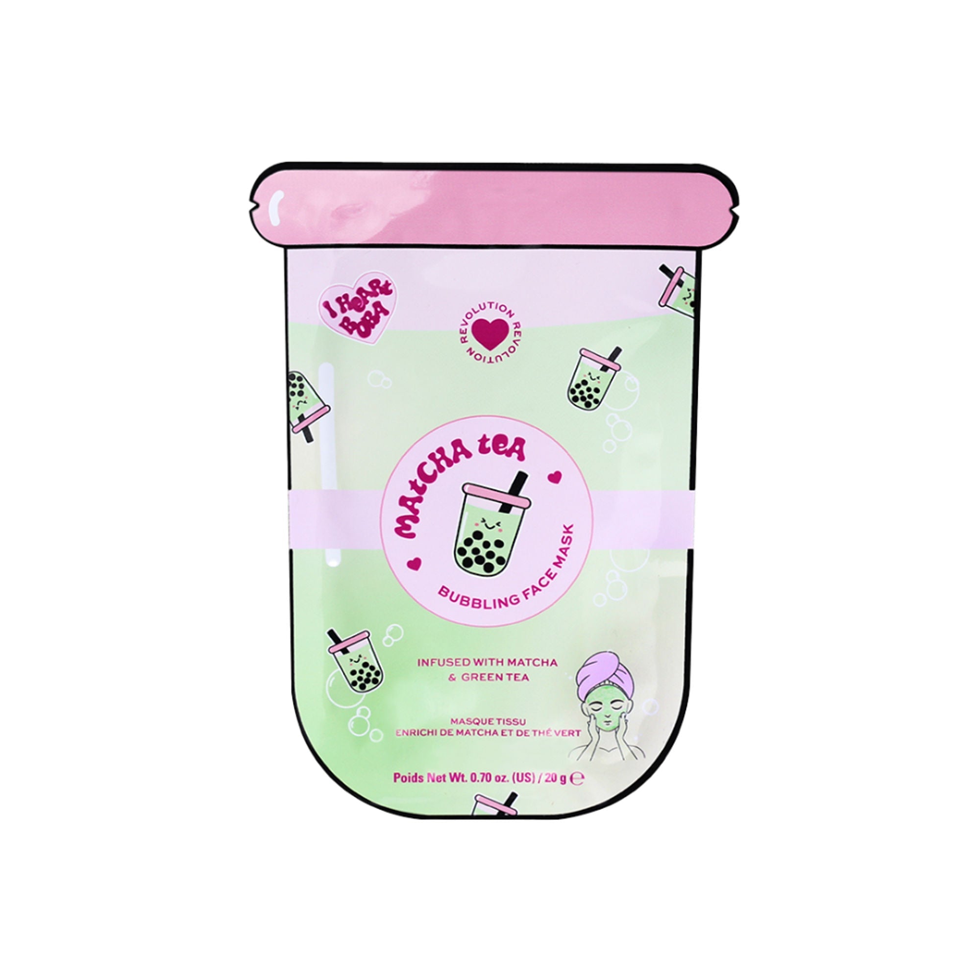 Makeup Revolution Bubble Tea Matcha Tea Bubble Sheet Mask - Matcha Green | Grocsy