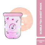 Makeup Revolution Bubble Tea Strawberry Milk Bubble Sheet Mask - Strawberry Pink | Grocsy