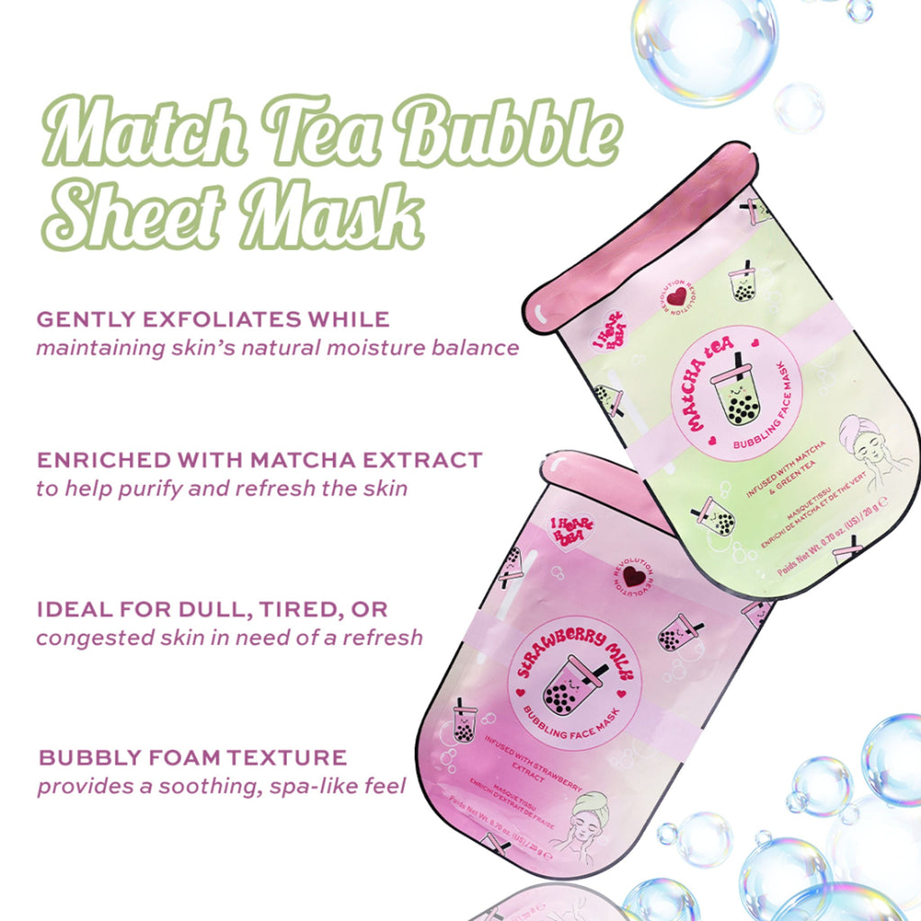 Makeup Revolution Bubble Tea Strawberry Milk Bubble Sheet Mask - Strawberry Pink | Grocsy