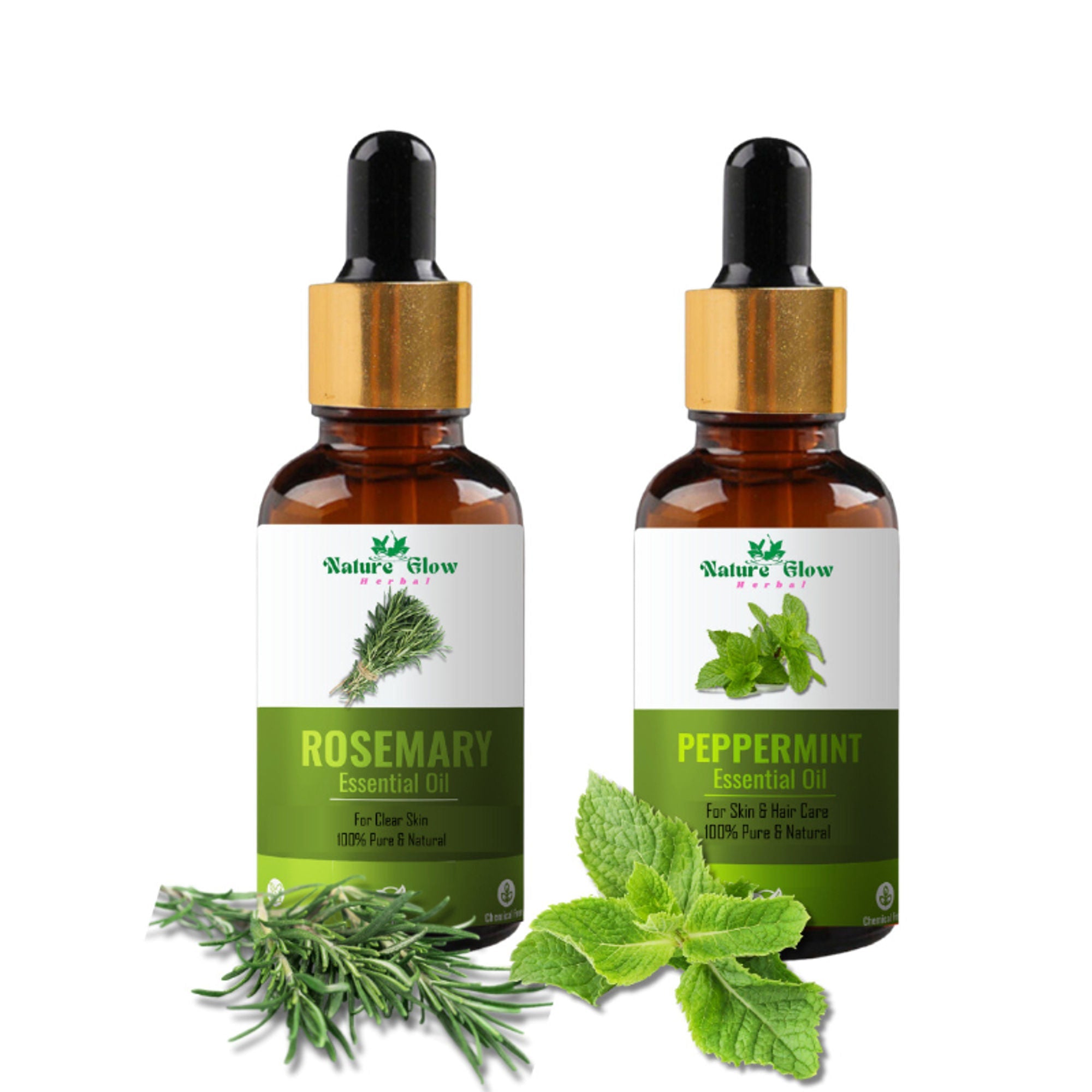 Nature Glow Herbal Rosmerry & Peppermint Hair Oil Combo | Grocsy