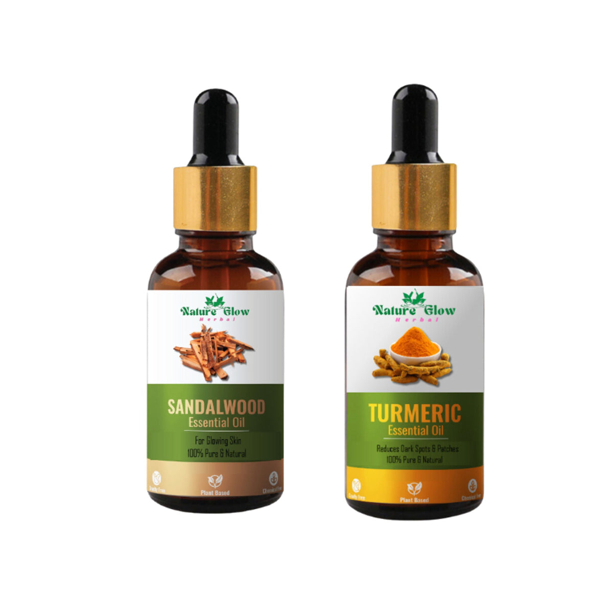 Nature Glow Herbal Sandalwood & Termaric Aromatherapy Oil Combo | Grocsy