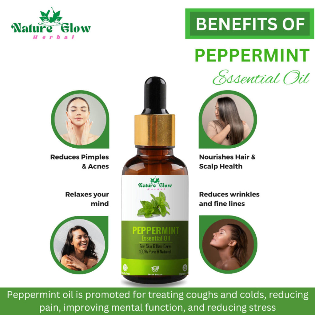 Nature Glow Herbal Tea Tree & Peppermint Essential Oil Combo | Grocsy