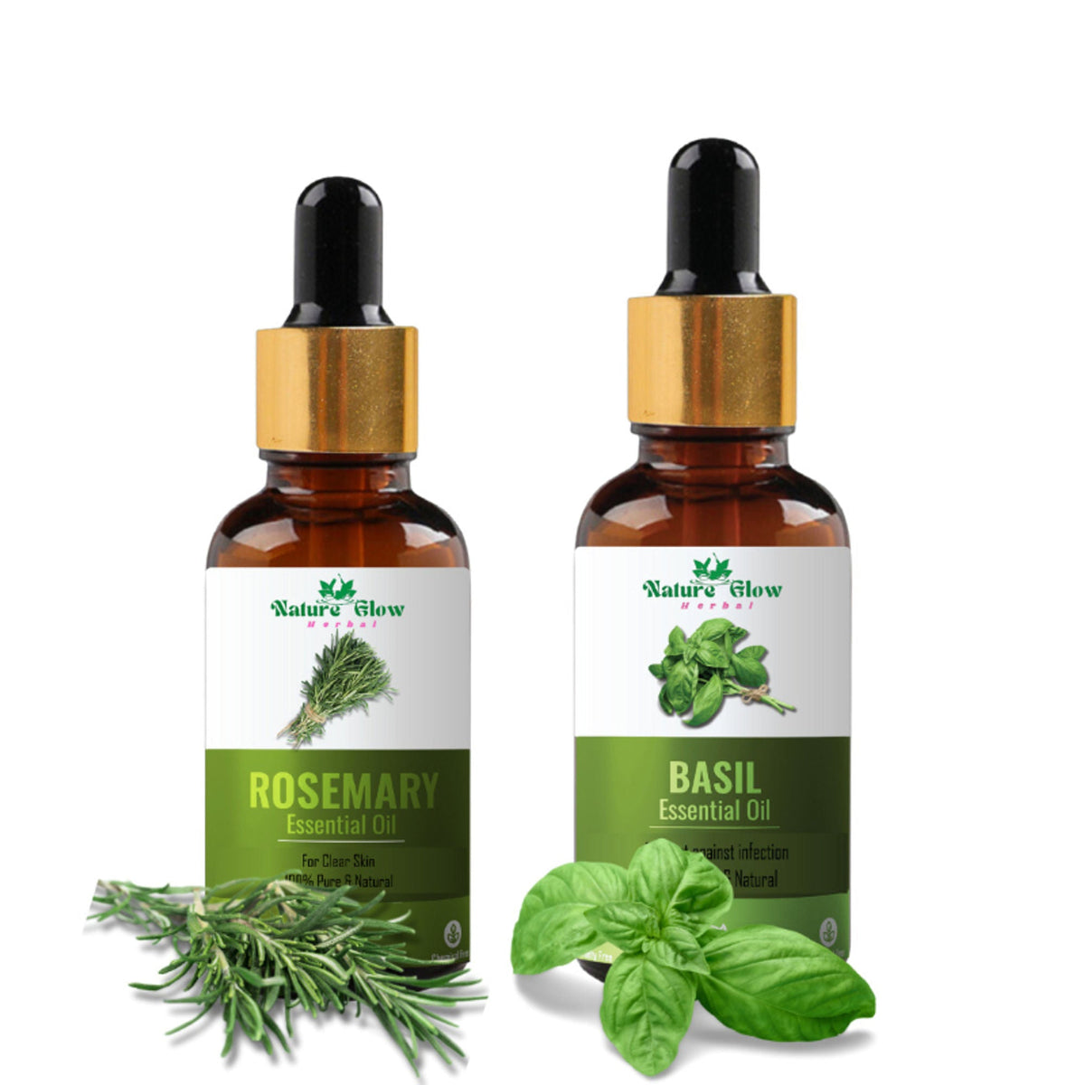 Nature Glow Herbal Rosemary & Basil Essential Oil | Grocsy