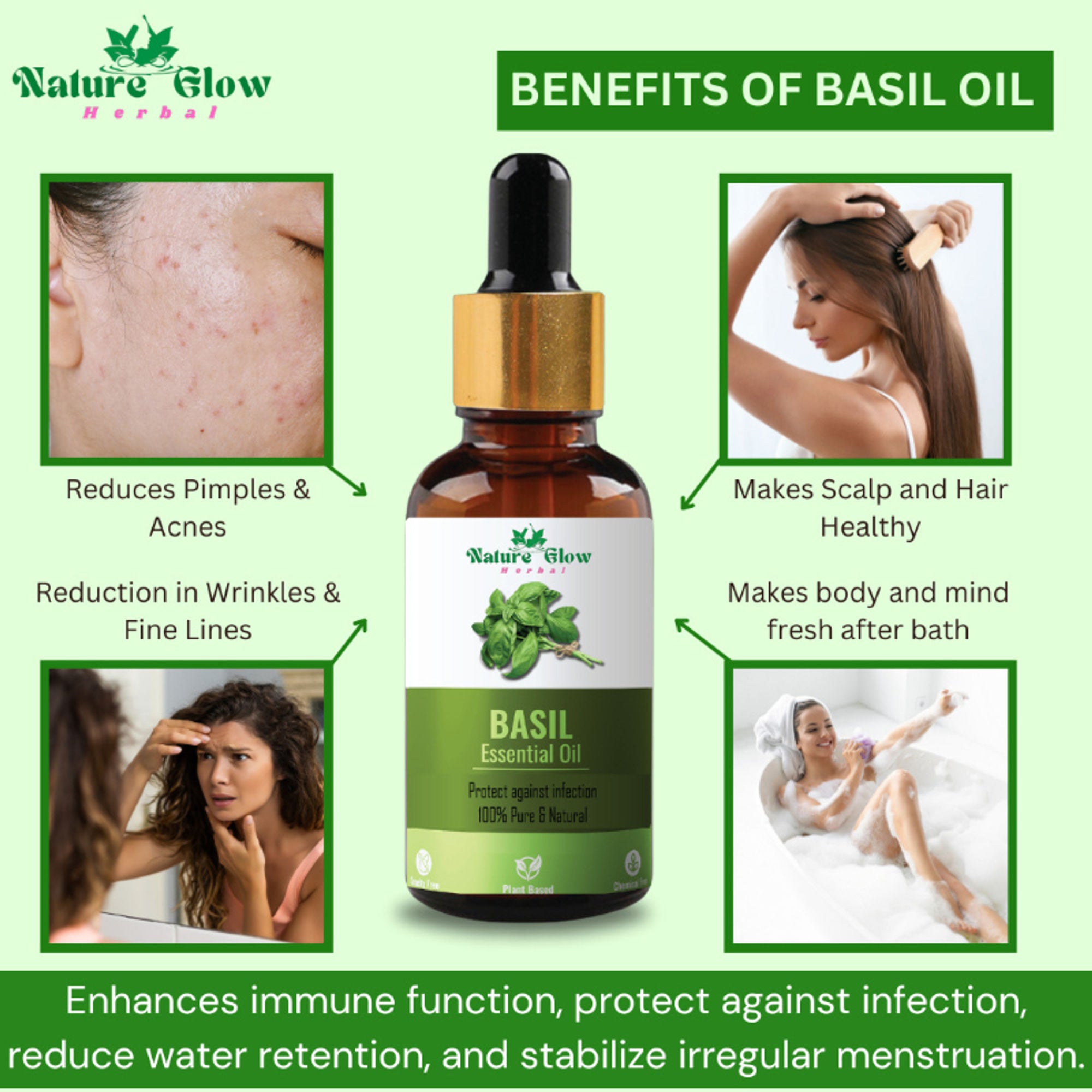 Nature Glow Herbal Rosemary & Basil Essential Oil | Grocsy