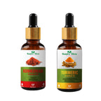 Nature Glow Herbal Kumkumadi & Turmeric Essential Oil Combo | Grocsy