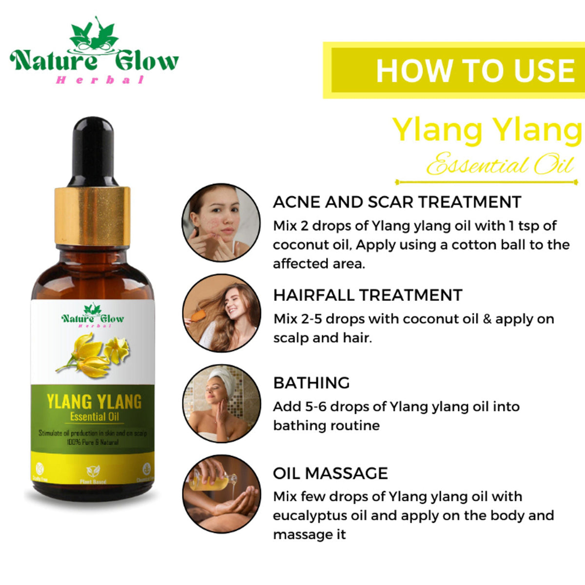 Nature Glow Herbal Ylang Ylang & Orange Essential Oil Combo | Grocsy