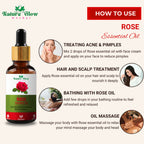 Nature Glow Herbal Rose & Cedarwood Essential Oil Combo | Grocsy