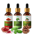 Nature Glow Herbal Kumkumadi & Basil & Cedarwood Essential Oil Combo | Grocsy