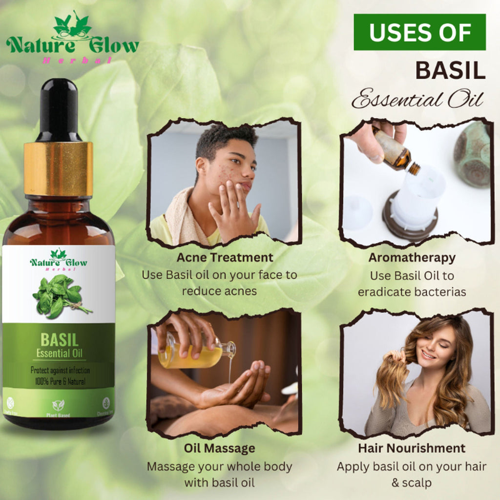 Nature Glow Herbal Rosemary & Sandalwood & Basil Essential Oil Combo | Grocsy