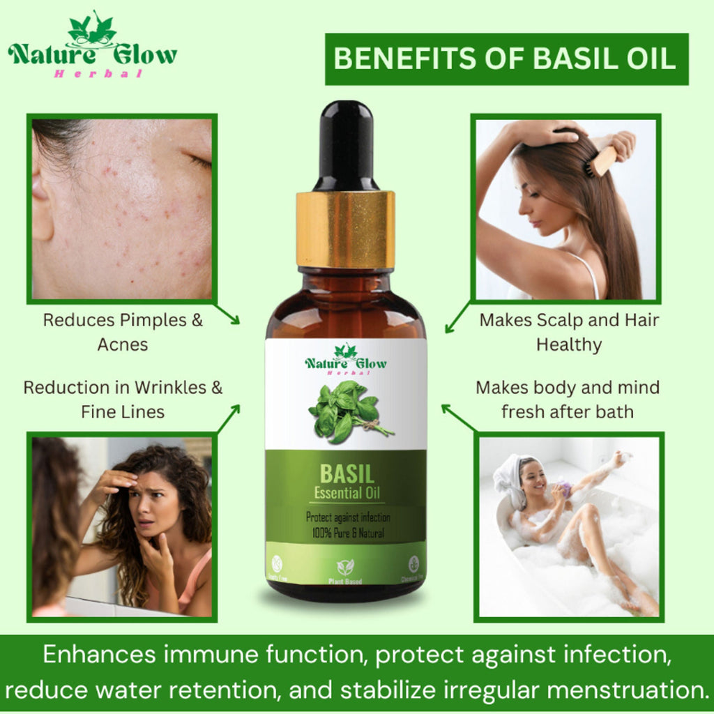 Nature Glow Herbal Rosemary & Sandalwood & Basil Essential Oil Combo | Grocsy