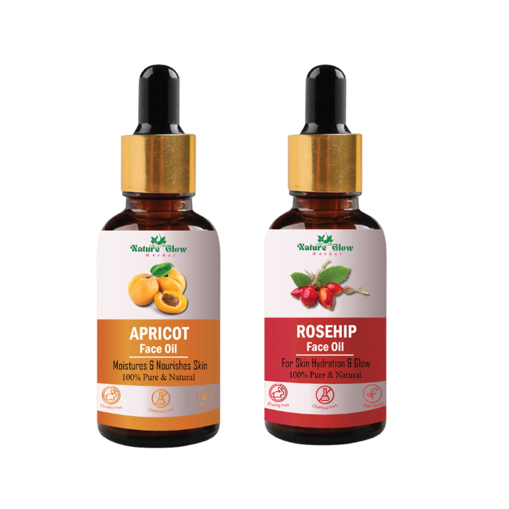 Nature Glow Herbal Apricoat & Rosehip Facial Oil Combo | Grocsy