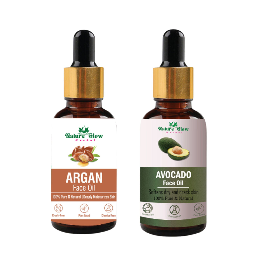 Nature Glow Herbal Argan & Avocado Facial Oil Combo | Grocsy