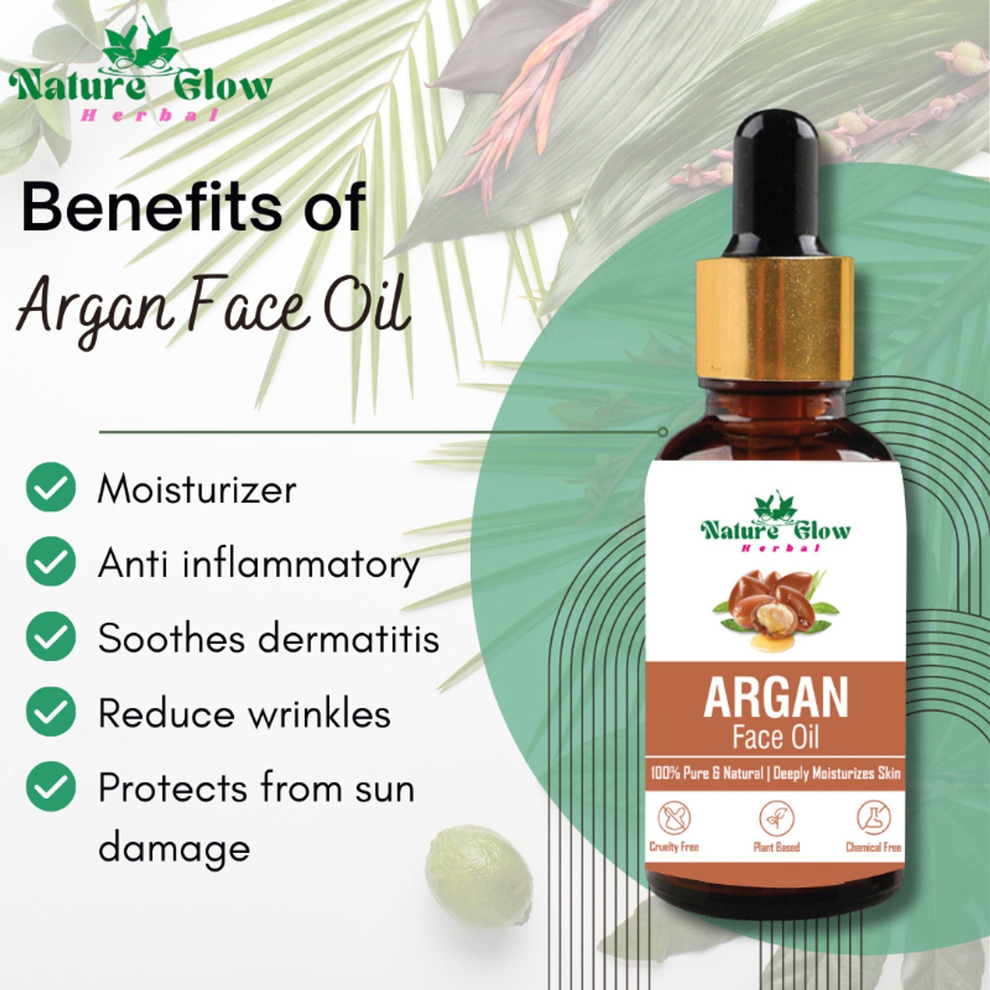 Nature Glow Herbal Argan & Avocado Facial Oil Combo | Grocsy