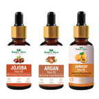 Nature Glow Herbal Jojoba, Argan & Apricot Facial Oil Combo | Grocsy