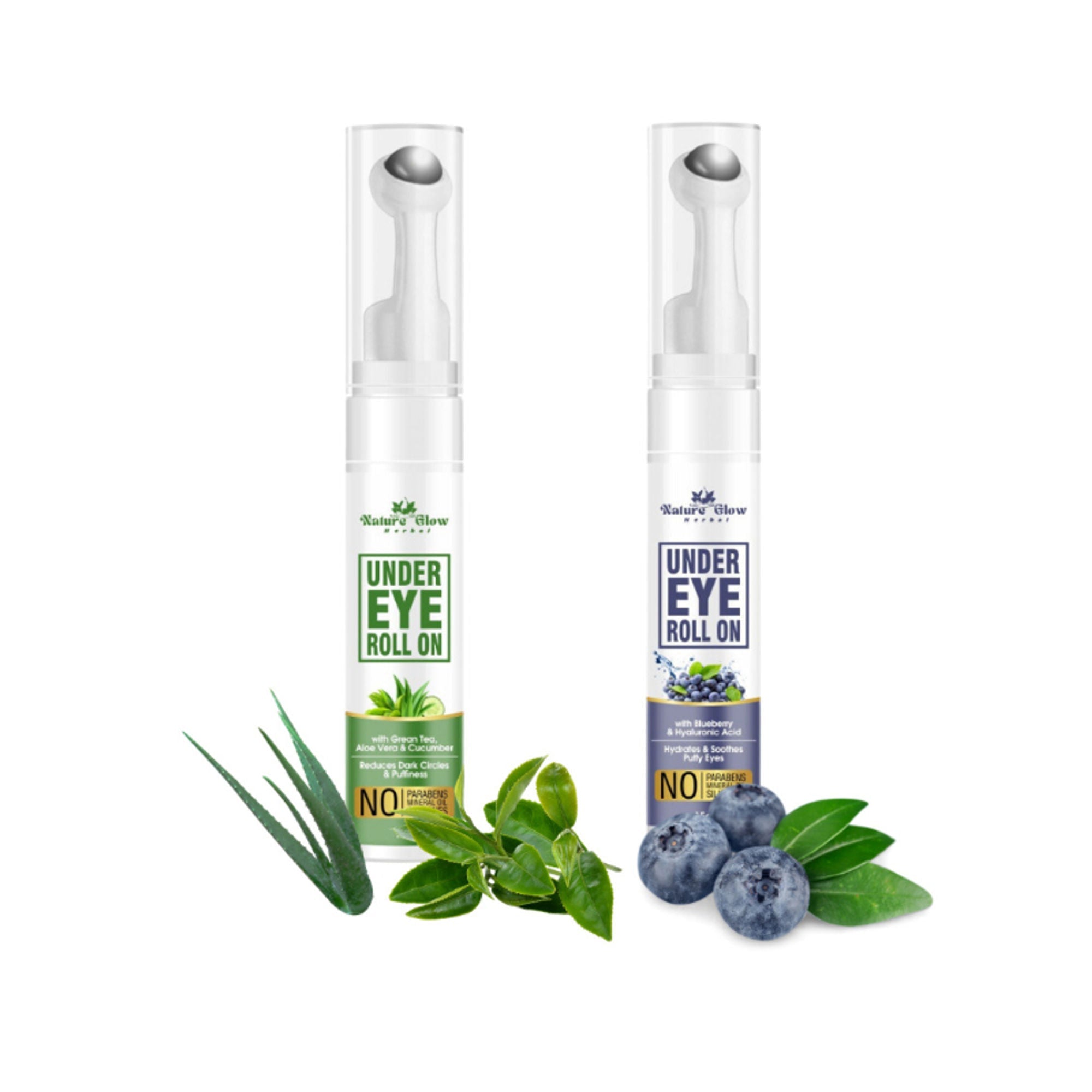 Nature Glow Herbal Under Eye Gel Roll Combo | Grocsy