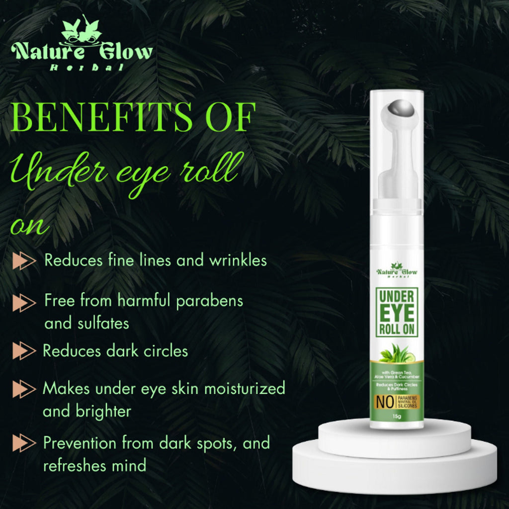 Nature Glow Herbal Under Eye Gel Roll Combo | Grocsy