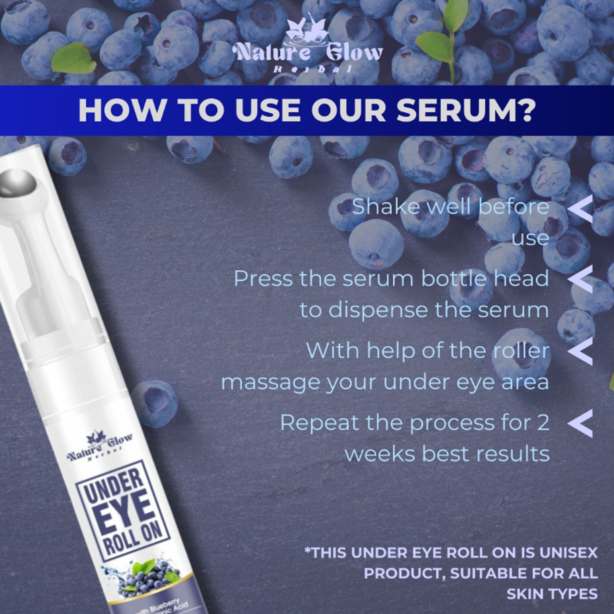 Nature Glow Herbal Under Eye Gel Roll Combo | Grocsy