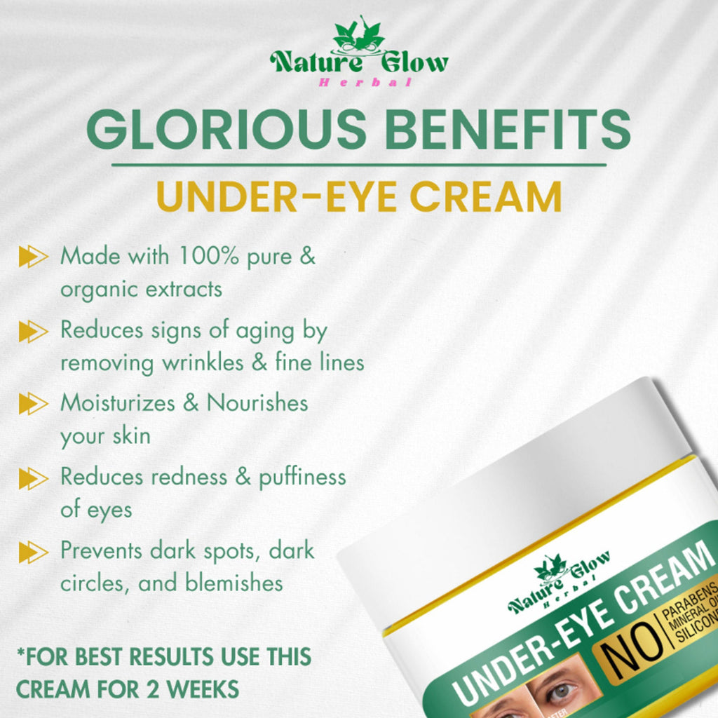 Nature Glow Herbal Under Eye Serum & Eye Cream Combo | Grocsy