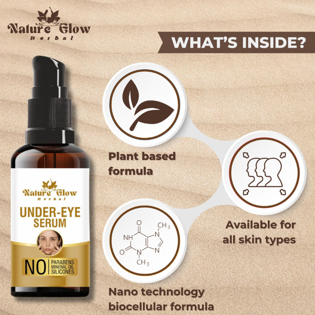 Nature Glow Herbal Under Eye Serum & Eye Cream Combo | Grocsy