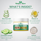 Nature Glow Herbal Under Eye Cream & Bluebery Roll On Combo | Grocsy