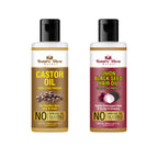 Nature Glow Herbal Castor & Onion With Black Seed Hair Oil Combo | Grocsy