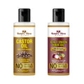 Nature Glow Herbal Castor Oil & 4 In 1 Hair Oil Combo | Grocsy