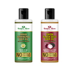 Nature Glow Herbal Bhringraj & Onion Black Seed Hair Oil Combo | Grocsy