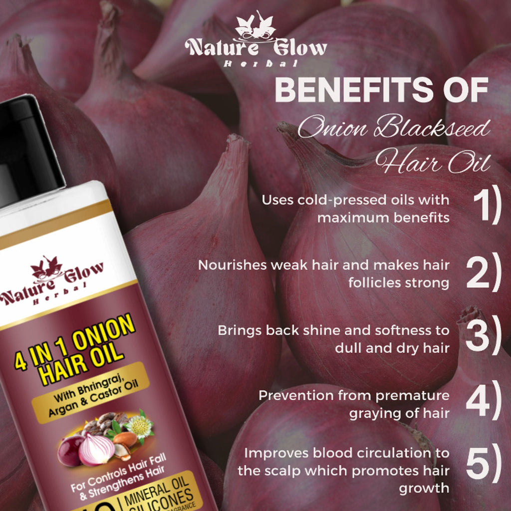 Nature Glow Herbal Bhringraj & 4 In 1 Hair Oil Combo | Grocsy