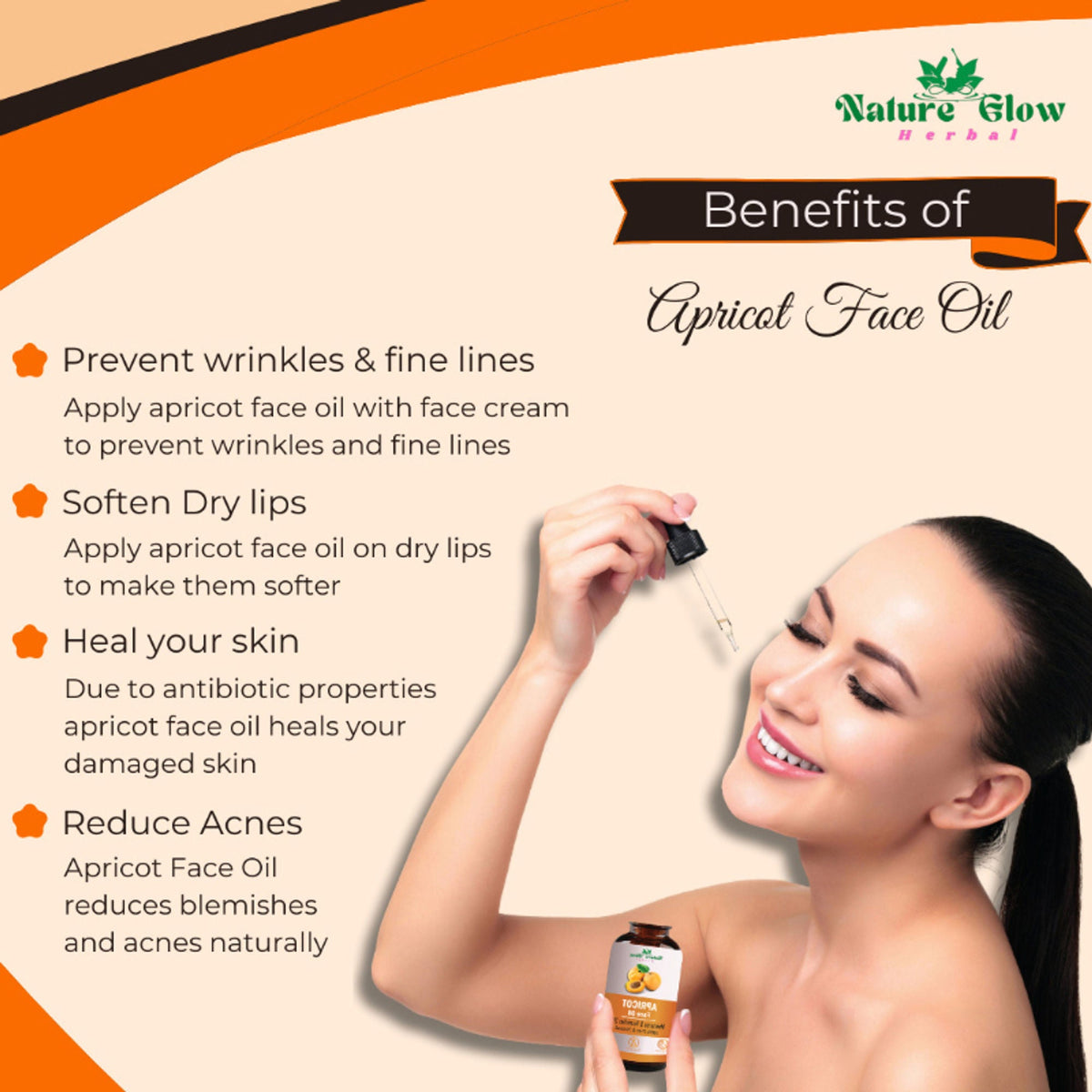 Nature Glow Herbal Apricoat Facial Oil | Grocsy