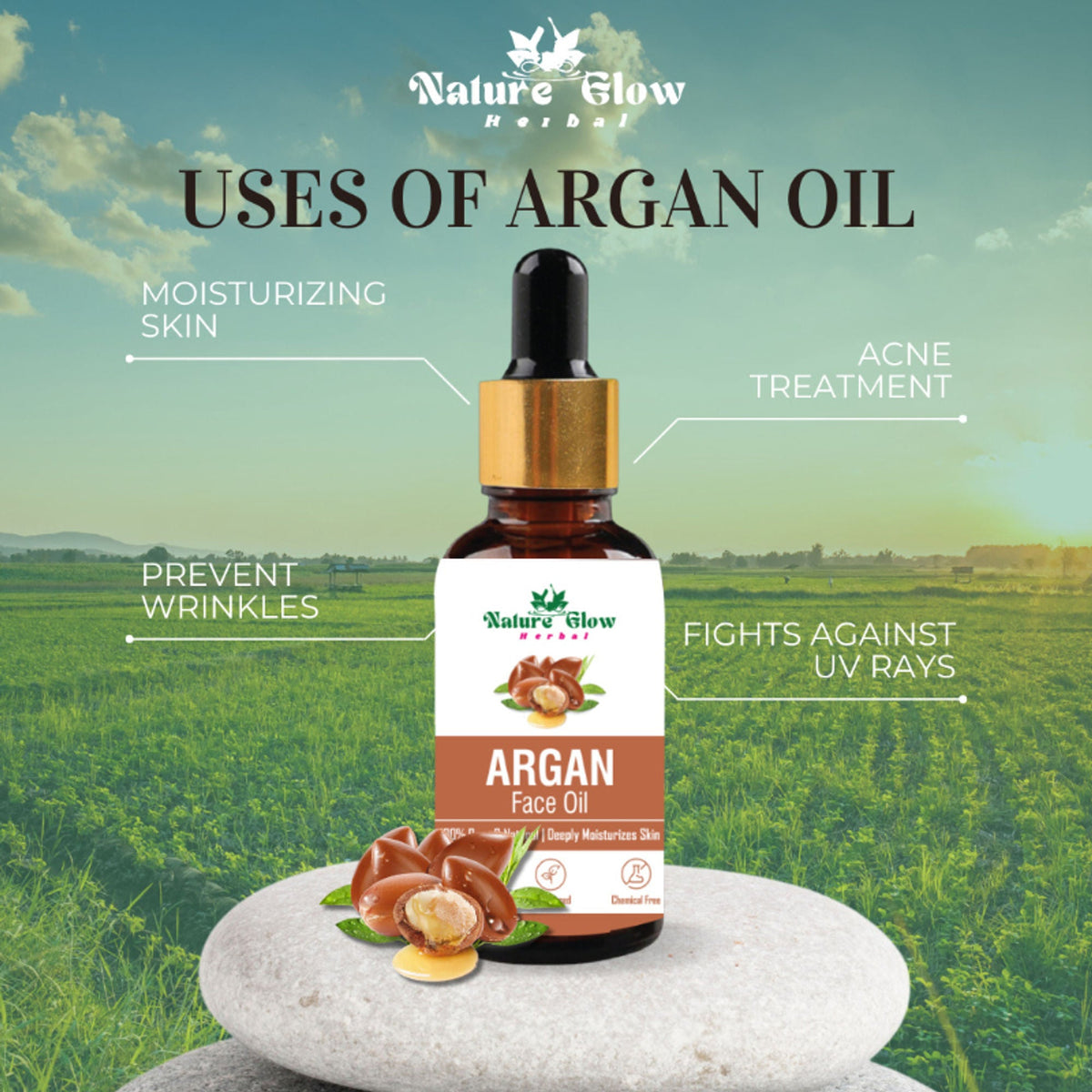 Nature Glow Herbal Argan Facial Oil | Grocsy