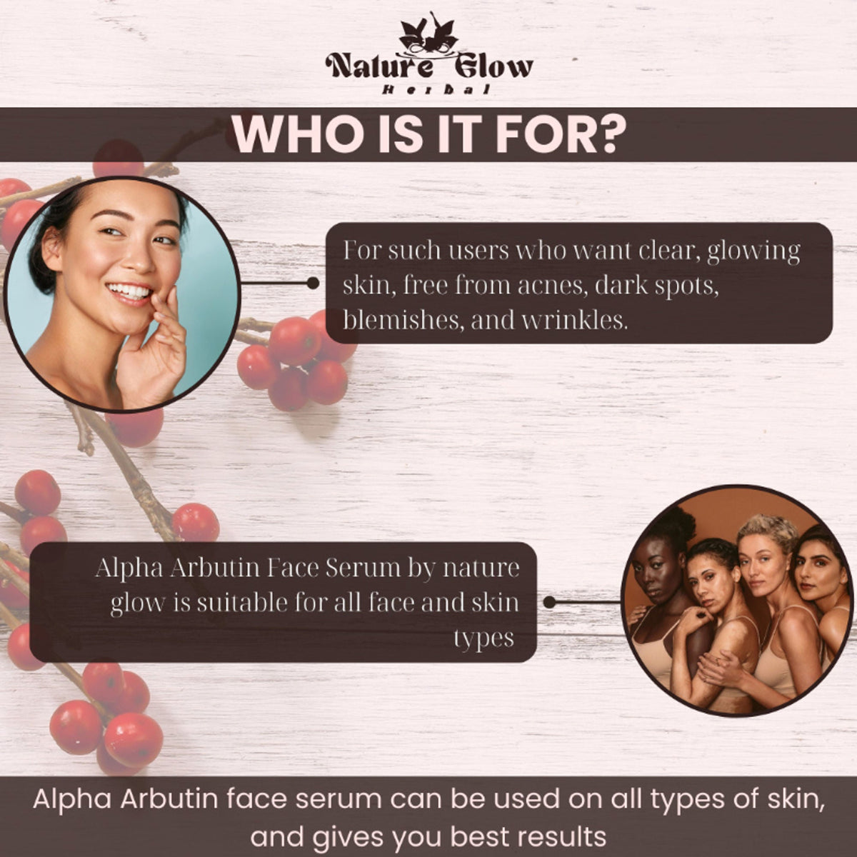Nature Glow Herbal Alpha Arbutin Face Serum | Grocsy