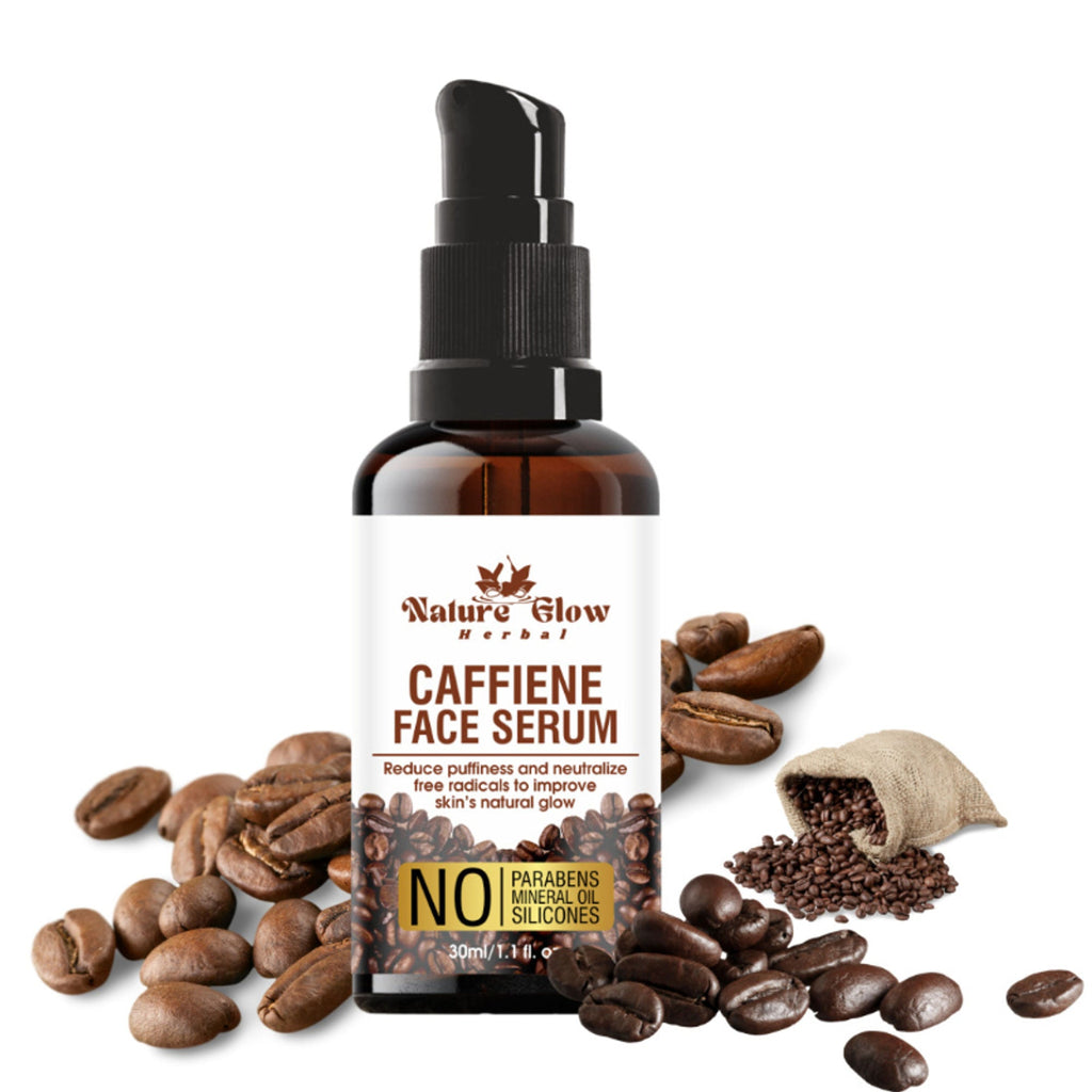 Nature Glow Herbal Caffeine Face Serum Hydrating Face Serum For Glowing Skin | Grocsy