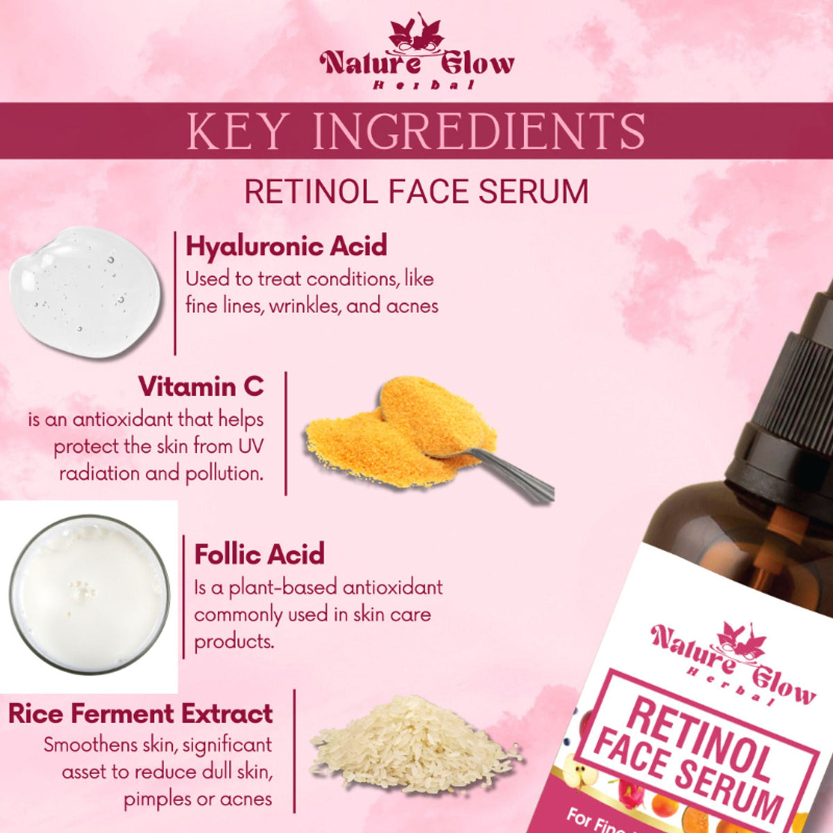 Nature Glow Herbal Retinol Serum | Grocsy