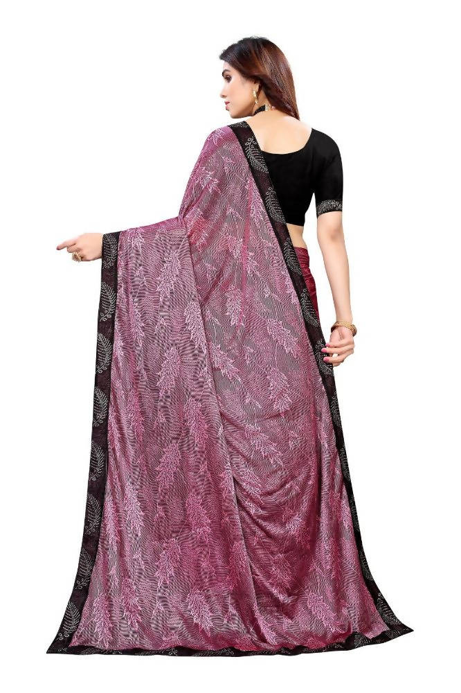 Vamika Pink Malai Silk Embroidery Saree | Grocsy