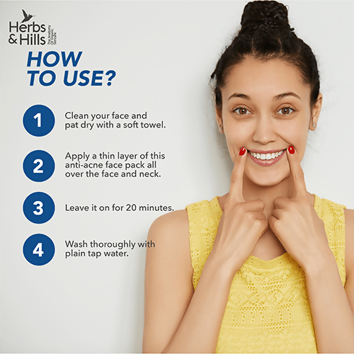Herbs & Hills Anti Acne Face Pack | Grocsy