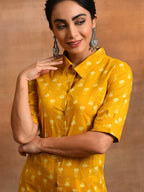Aks Ethnic Motifs Printed Pure Cotton Straight Kurta | Grocsy
