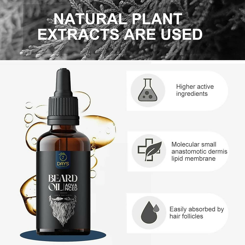 7 Days Advanced Beard & Hair Growth Oil | Grocsy
