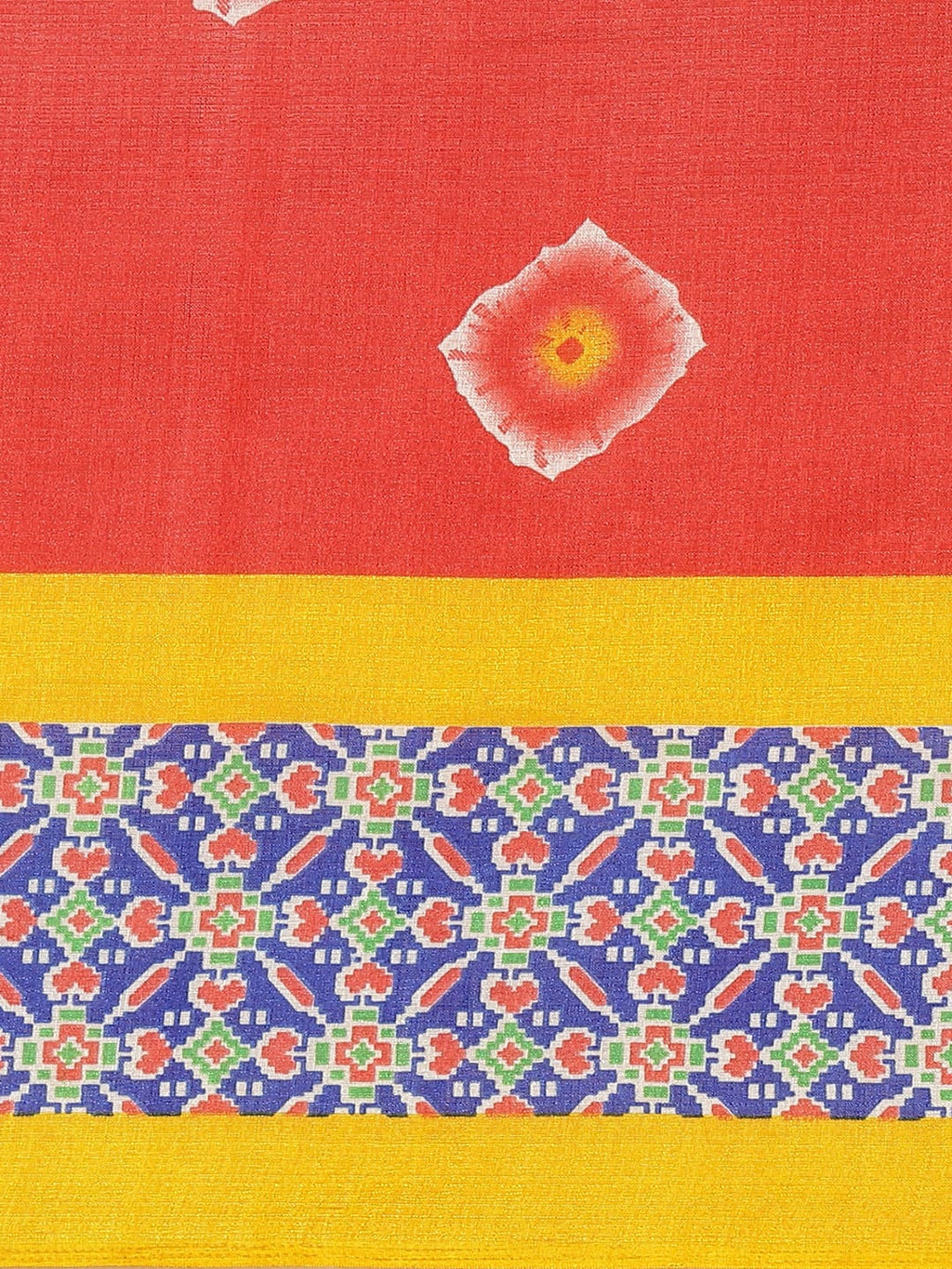 Saree Mall Red & Off-White Dyed Effect Saree | Grocsy