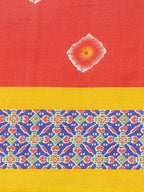 Saree Mall Red & Off-White Dyed Effect Saree | Grocsy