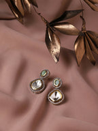 Green Stone Kundan Earrings- Ruby Raang | Grocsy