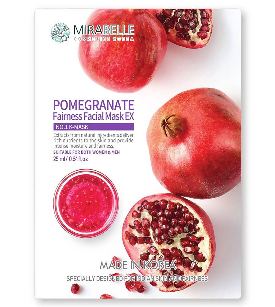 Mirabelle Korea Pomegranate Fairness Facial Sheet Mask EX | Grocsy