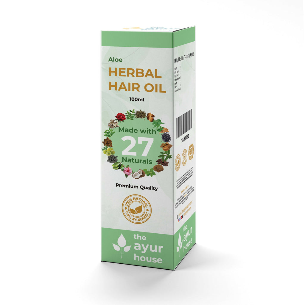 The Ayur House Aloe Vera Herbal Hair Oil 27 Herbs | Grocsy