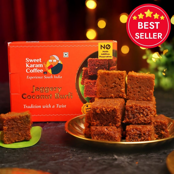 Sweet Karam Coffee Jaggery Coconut Burfi | Grocsy